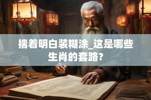 揣着明白装糊涂_这是哪些生肖的套路？
