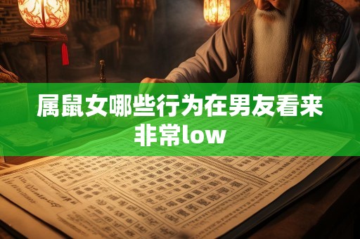 属鼠女哪些行为在男友看来非常low