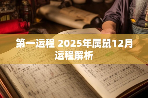 第一运程 2025年属鼠12月运程解析