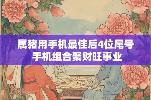 属猪用手机最佳后4位尾号 手机组合聚财旺事业