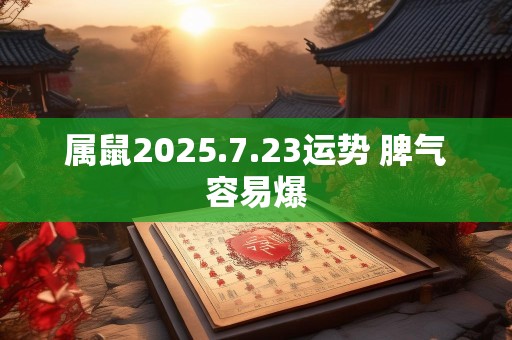 属鼠2025.7.23运势 脾气容易爆