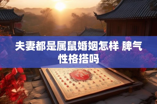 夫妻都是属鼠婚姻怎样 脾气性格搭吗