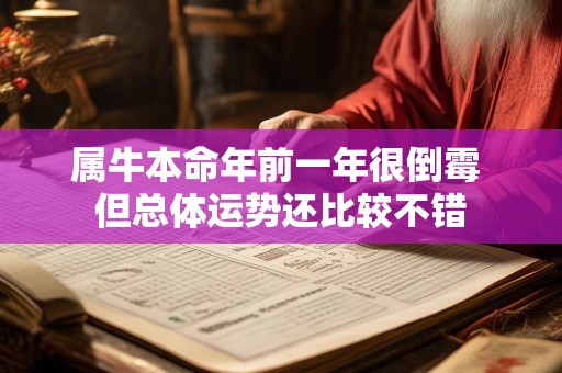 属牛本命年前一年很倒霉 但总体运势还比较不错