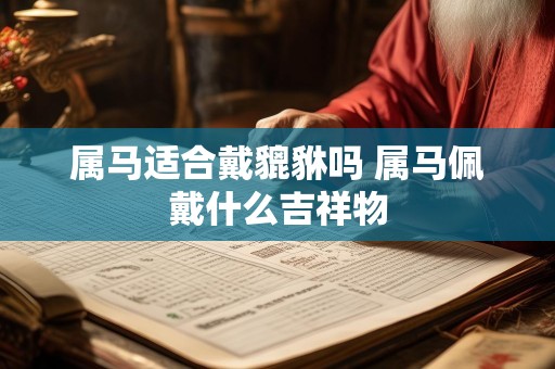 属马适合戴貔貅吗 属马佩戴什么吉祥物