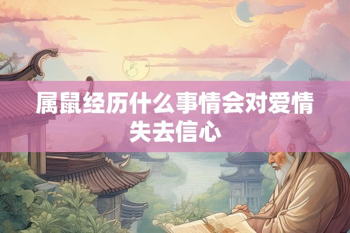 属鼠经历什么事情会对爱情失去信心
