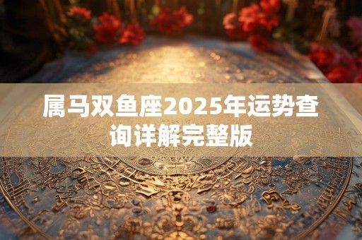 属马双鱼座2025年运势查询详解完整版