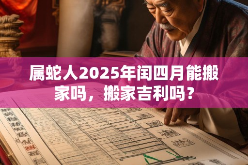 属蛇人2025年闰四月能搬家吗，搬家吉利吗？