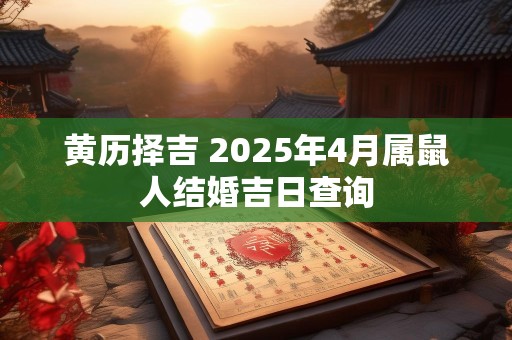 黄历择吉 2025年4月属鼠人结婚吉日查询