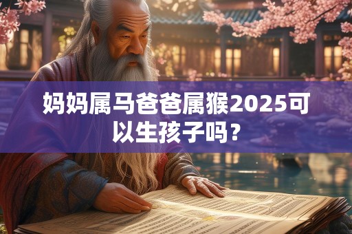 妈妈属马爸爸属猴2025可以生孩子吗？