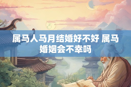 属马人马月结婚好不好 属马婚姻会不幸吗