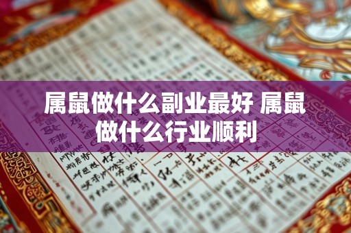 属鼠做什么副业最好 属鼠做什么行业顺利