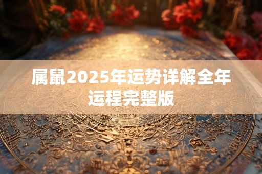 属鼠2025年运势详解全年运程完整版