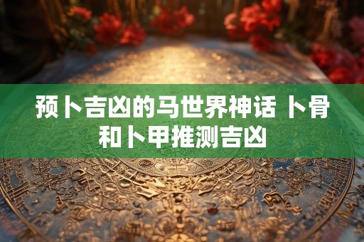 预卜吉凶的马世界神话 卜骨和卜甲推测吉凶