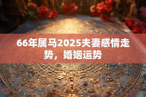 66年属马2025夫妻感情走势，婚姻运势