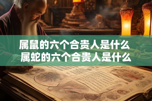 属鼠的六个合贵人是什么 属蛇的六个合贵人是什么