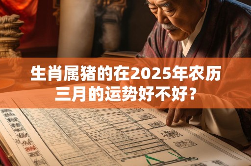 生肖属猪的在2025年农历三月的运势好不好？