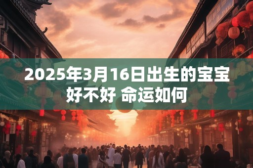 2025年3月16日出生的宝宝好不好 命运如何