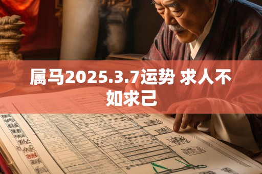 属马2025.3.7运势 求人不如求己