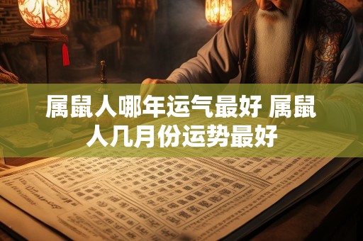 属鼠人哪年运气最好 属鼠人几月份运势最好