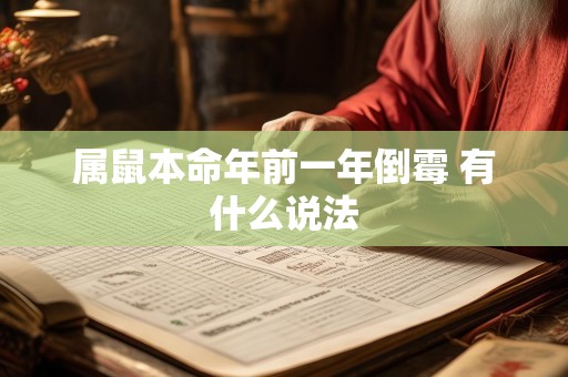 属鼠本命年前一年倒霉 有什么说法