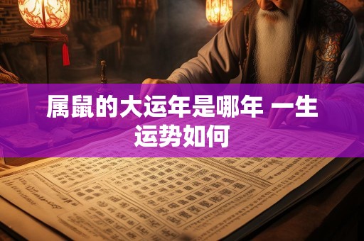属鼠的大运年是哪年 一生运势如何
