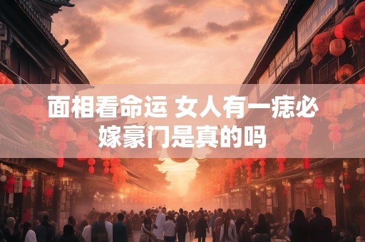 面相看命运 女人有一痣必嫁豪门是真的吗