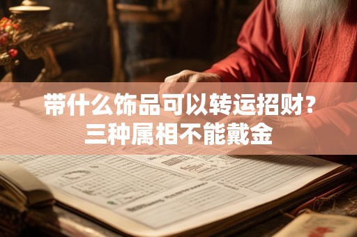 带什么饰品可以转运招财？三种属相不能戴金