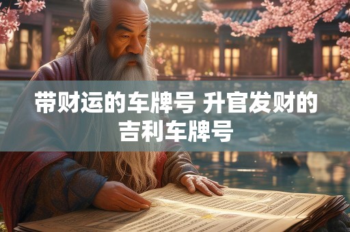带财运的车牌号 升官发财的吉利车牌号