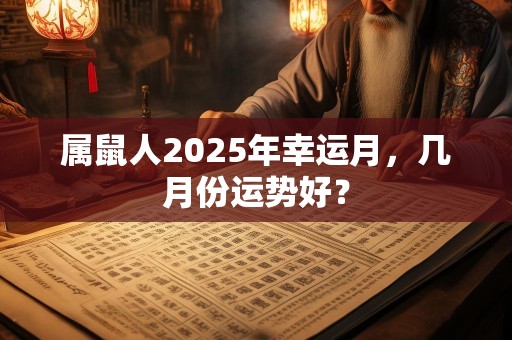 属鼠人2025年幸运月，几月份运势好？