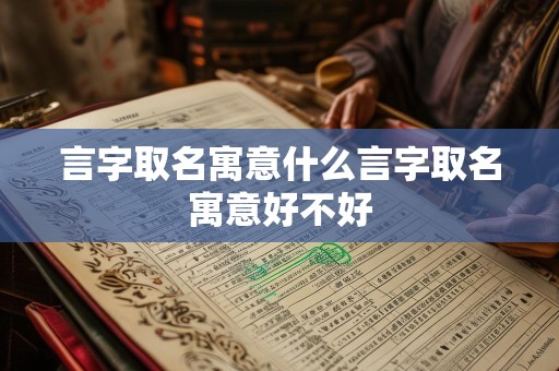 言字取名寓意什么言字取名寓意好不好