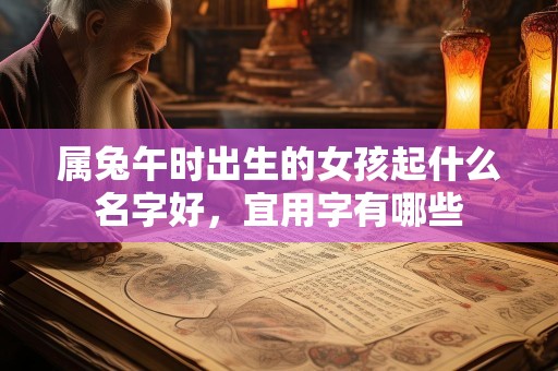 属兔午时出生的女孩起什么名字好，宜用字有哪些