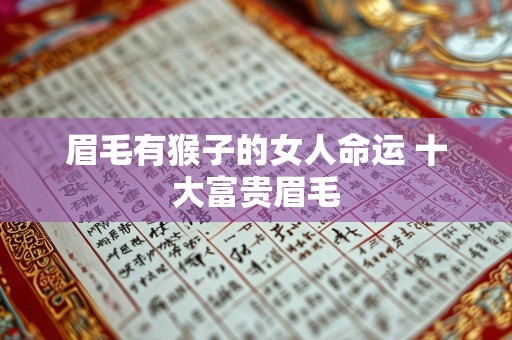 眉毛有猴子的女人命运 十大富贵眉毛