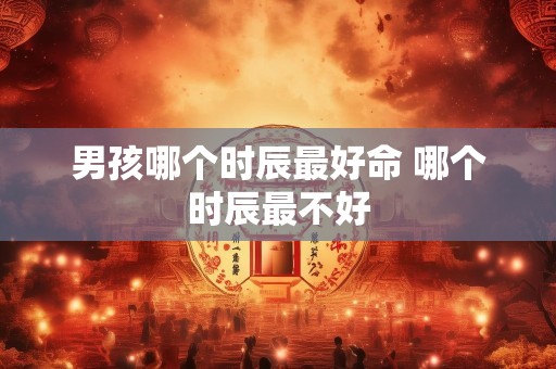 男孩哪个时辰最好命 哪个时辰最不好