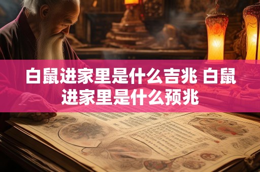 白鼠进家里是什么吉兆 白鼠进家里是什么预兆