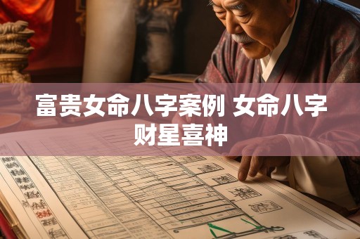 富贵女命八字案例 女命八字财星喜神