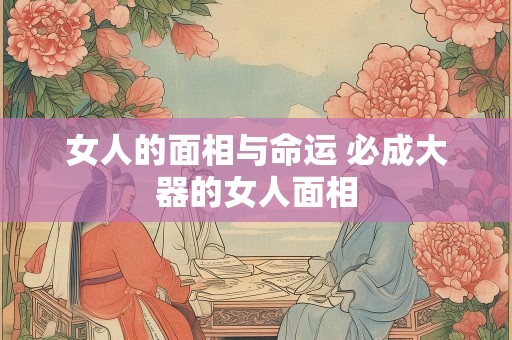 女人的面相与命运 必成大器的女人面相