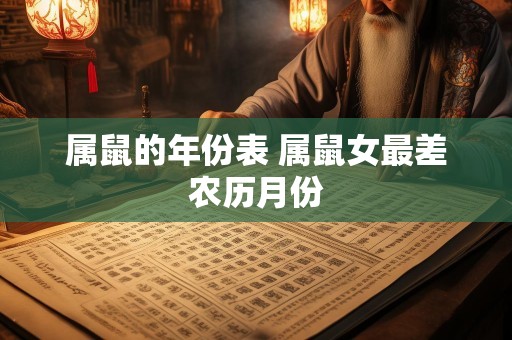 属鼠的年份表 属鼠女最差农历月份
