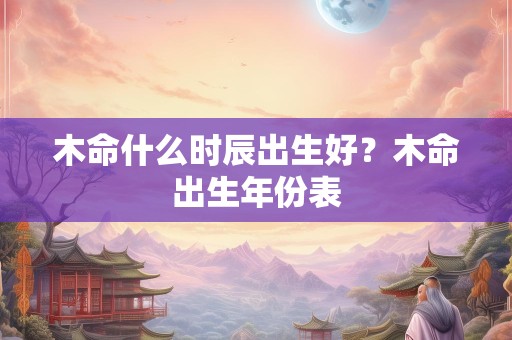 木命什么时辰出生好？木命出生年份表