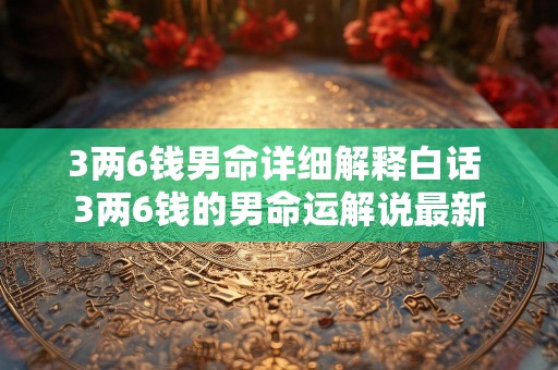 3两6钱男命详细解释白话 3两6钱的男命运解说最新