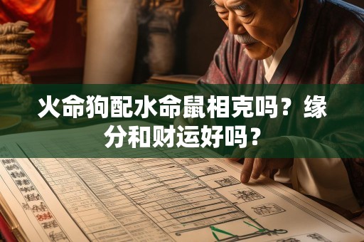 火命狗配水命鼠相克吗？缘分和财运好吗？