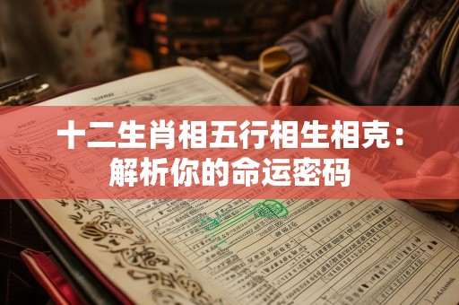 十二生肖相五行相生相克：解析你的命运密码
