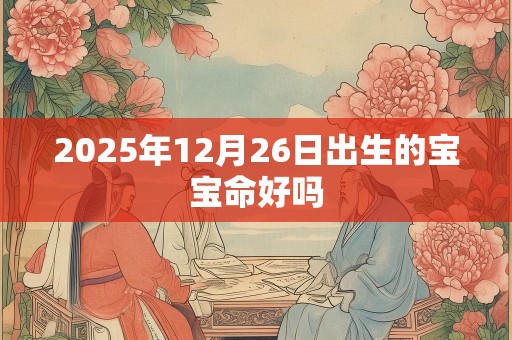 2025年12月26日出生的宝宝命好吗