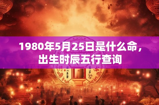 1980年5月25日是什么命，出生时辰五行查询