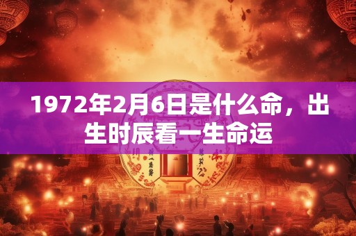 1972年2月6日是什么命，出生时辰看一生命运