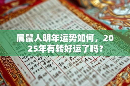 属鼠人明年运势如何，2025年有转好运了吗？