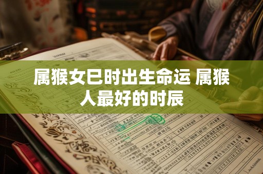 属猴女巳时出生命运 属猴人最好的时辰