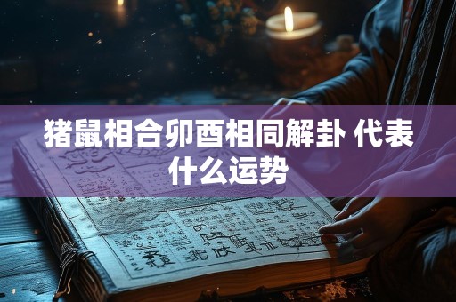 猪鼠相合卯酉相同解卦 代表什么运势