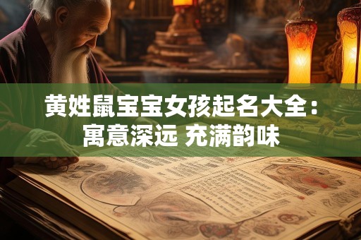 黄姓鼠宝宝女孩起名大全：寓意深远 充满韵味