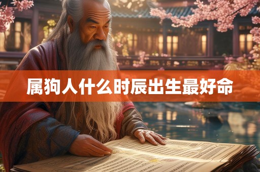 属狗人什么时辰出生最好命