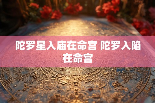 陀罗星入庙在命宫 陀罗入陷在命宫